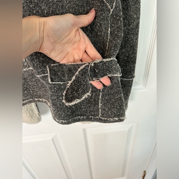 NSF gray Sherpa collar moto style jacket size small - Picture 8 of 12